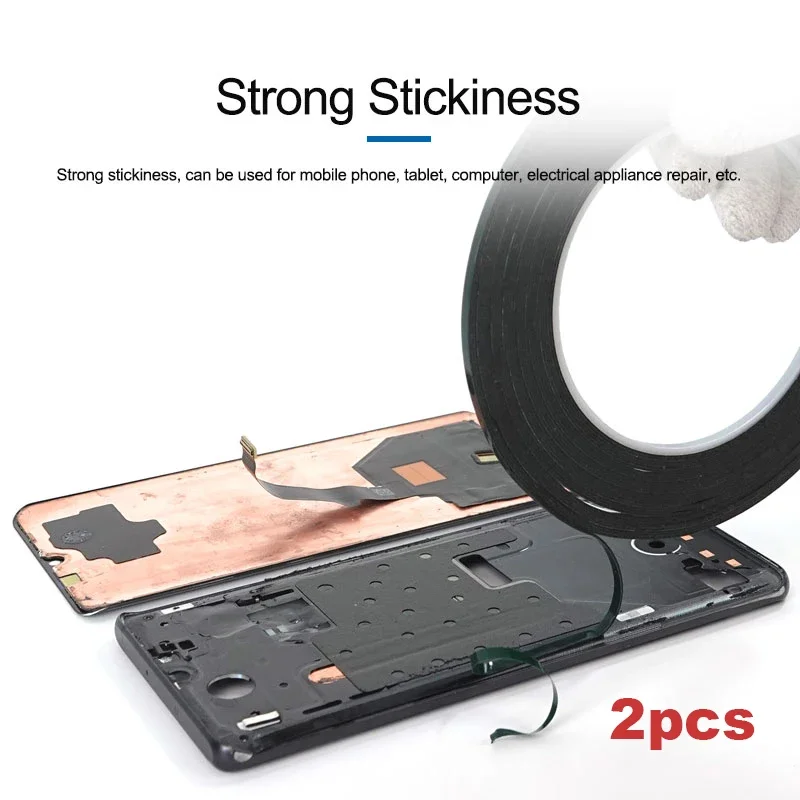 2-5MM 10M Black Strong Adhesive Tape Roll for iPad Tablet LCD Touch Glass Frame Back Cover Repair Double Side Glue for Samsung