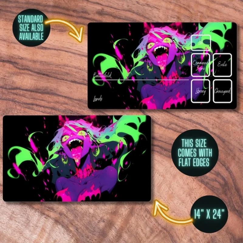VIKAMA MTG Game Mat: Anime Theme, Demon and Vampire Theme TCG Game Mat, MTG Accessories