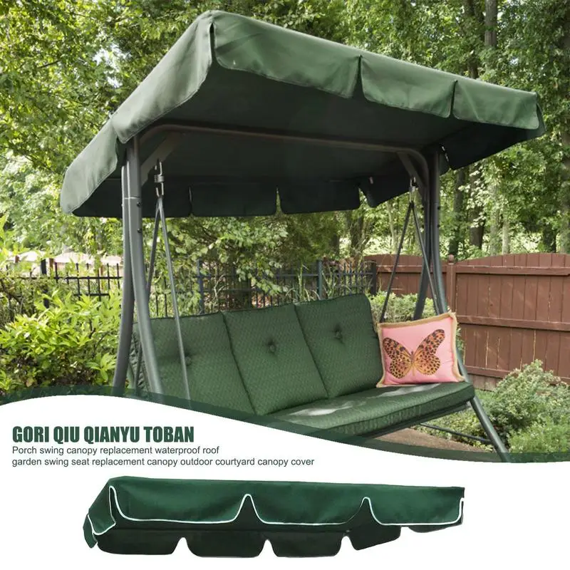 Swing Canopy Replacement Waterproof Swing Top Cover UV Protection Replacement Swing Canopy Cover for Outdoor Patio Seat Garden