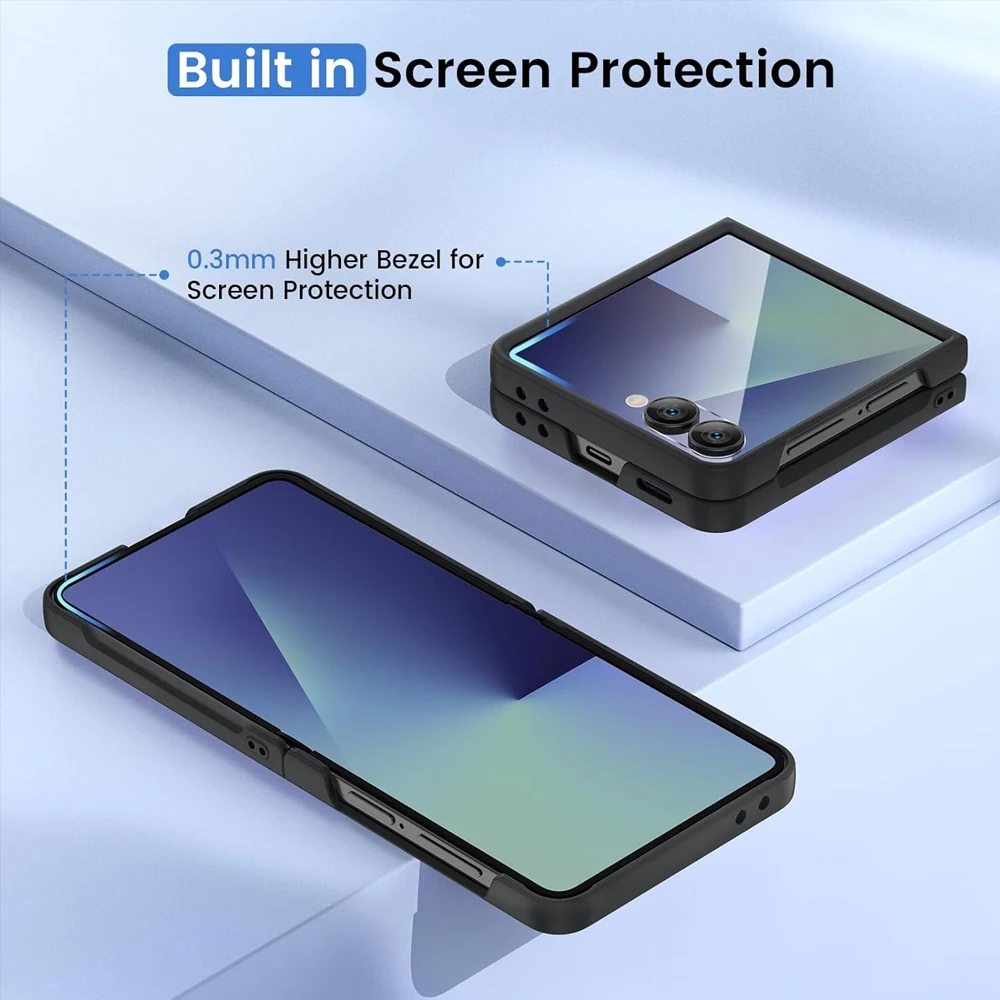 UYUXIO Magnetische Kabellose Ladehülle für Samsung Galaxy Z Flip 7 Schlanke Robuste Durchsichtige Hülle mit Magnet