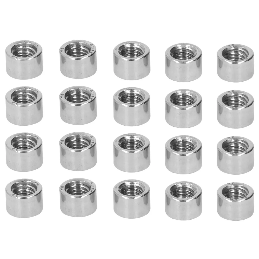 20pcs Female Fully Threaded Round Coupling Nuts M8 Fasteners Threaded Coupling Nuts Stainless Steel Coupling Nut