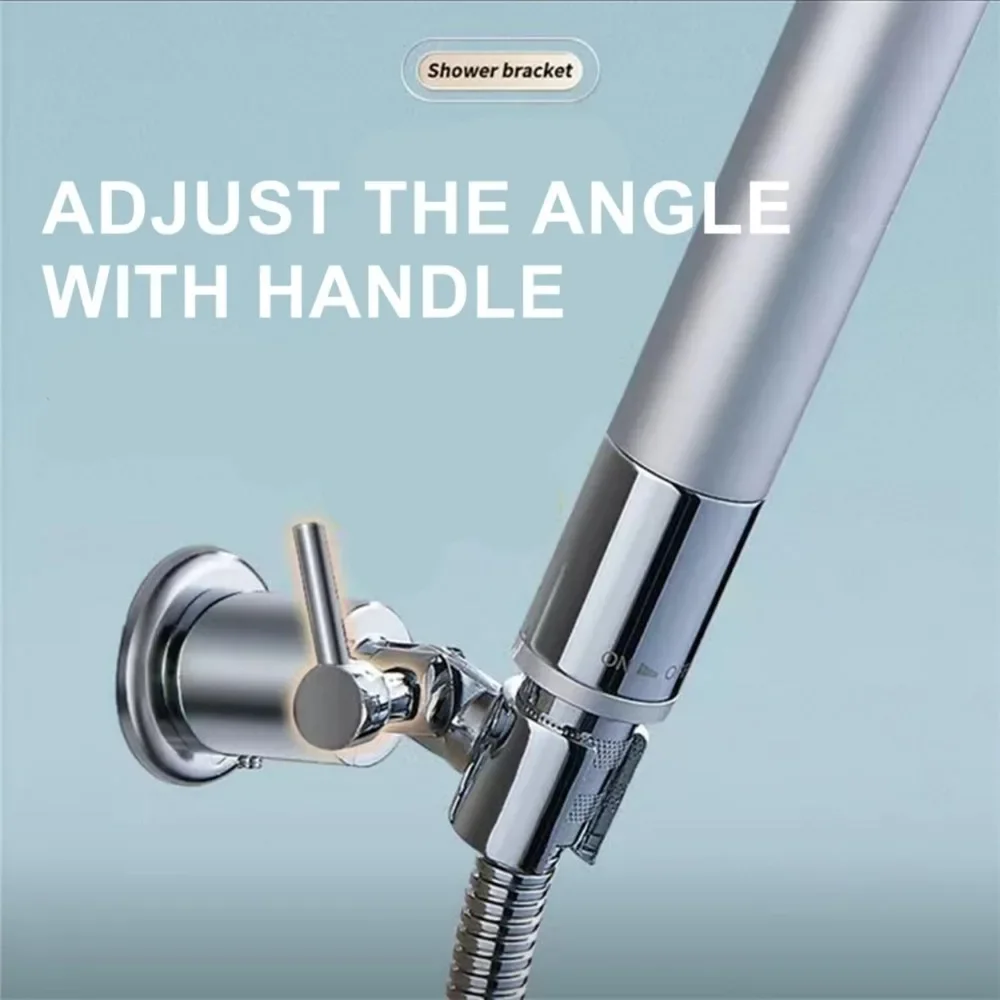 

Full Metal Shower Head Holder, 180 Degree Adjustable Shower Head Holder, Wall Mounted Hand Shower Holder,Shower Door with Screws