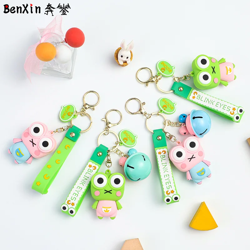

2025 Minso Exquisite small gifts relieve stress. Eye-catching frog keychain pendants, silicone bear doll car keys high-end gifts