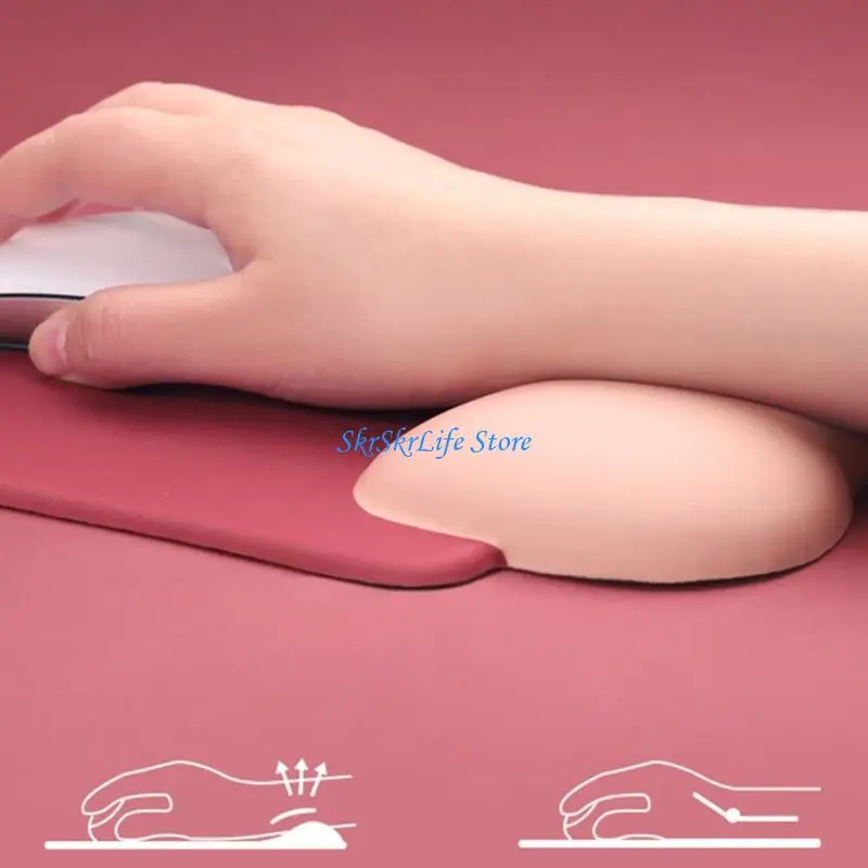 

E65E Ergonomic Mouse Pad Mouse Mat with Soft Silicone Wrist Support and Memory Foam for Office Desk or Gaming Mousepad