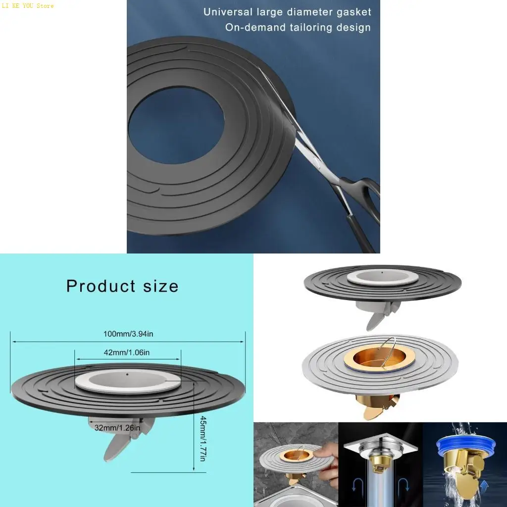 

W3JE Sink Strainer with Backflow Preventer Multifunctional Bathroom Drain Strainer Brass Rubber for Clean Efficient Drainage