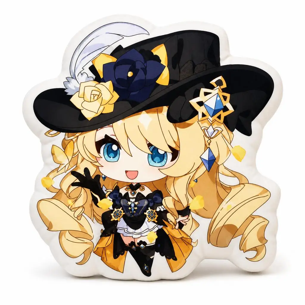 Genshin Anime Witch Magic Fantasy Chibi Gamer Plush Pillow Cushion Irregular Stuffed Throw Pillow Home Decor Gift Sofa Bed