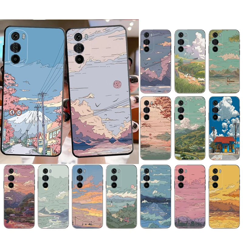 

Japan Scenery Landscape Phone Case For Motorola Edge 60 50 40 Pro 60 50 40 30 Ultra Neo Fusion Moto G Play G Stylus G Carcasas
