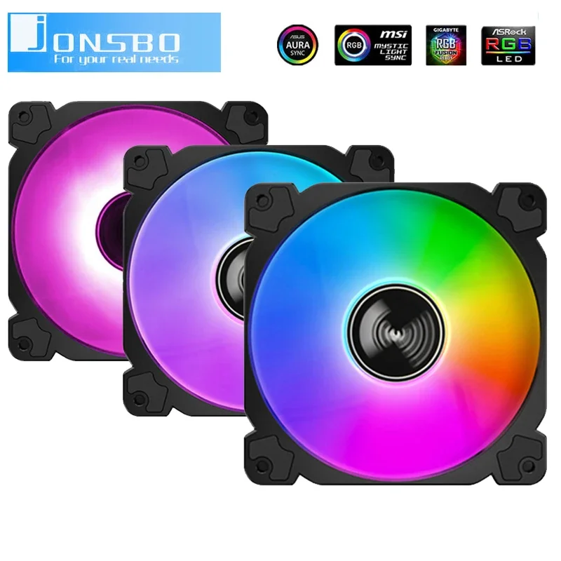 Jonsbo 90 มม.RGB PC Case พัดลมระบายความร้อน 9 ซม.CPU Cooler สีขาว 9025 12 V/5 V ARGB สีสัน, m/B SYNC 4Pin PWM FR-925