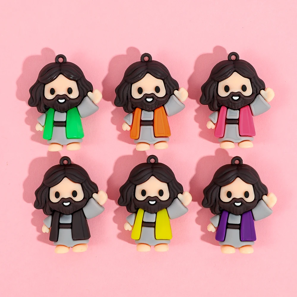 25 قطعة تمثال يسوع الصغير عيد الفصح الديكور يسوع اللعب الشكل المسيح المخلص الديني يسوع دمية عيد الفصح المنتج (6 ألوان مجموعة مختلطة)