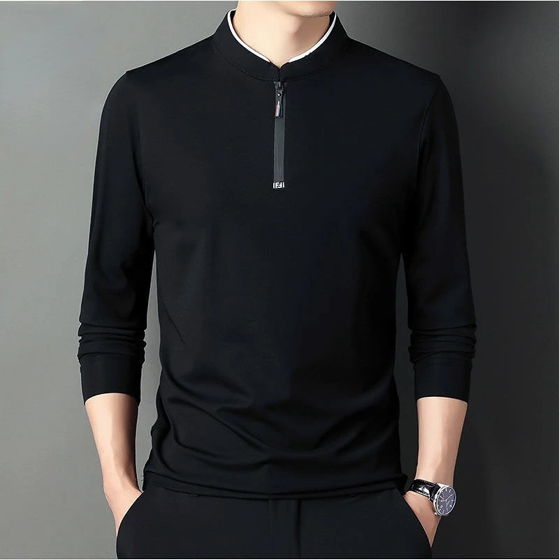 Fashion Men Long Sleeve Cotton Stripe Polo Shirts Spring Autumn New Korean Casual Male Clothes Lapel Loose Streetwear Tops 2023