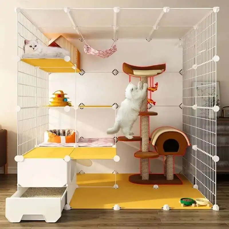 

Luxury Cat Cage Home Indoor Livingroom Balcony Cats Villa Super Large Free Space Kitten Pet House with Climbing Frame