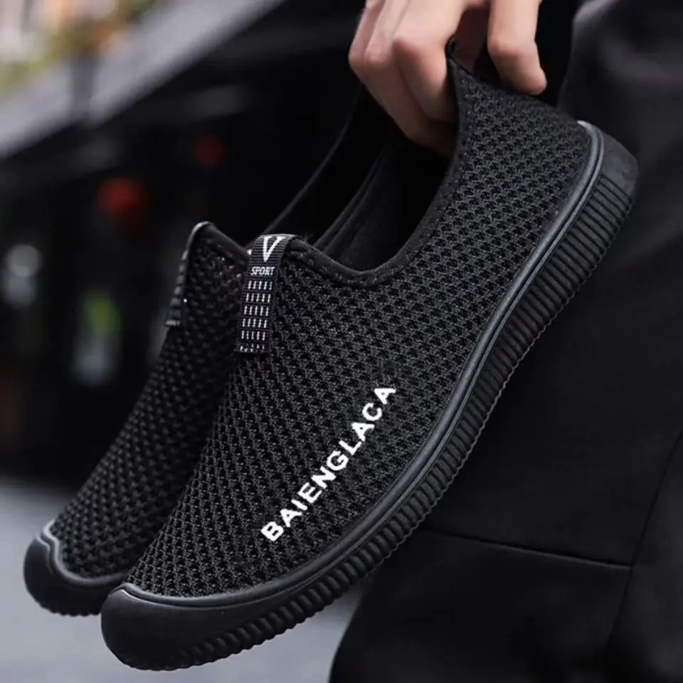 Men Sneakers Summer Breathable Soft Sole Non-slip Men Casual Shoes Slip-on Leisure Sports Middle-aged and Elderly Mens Trainers