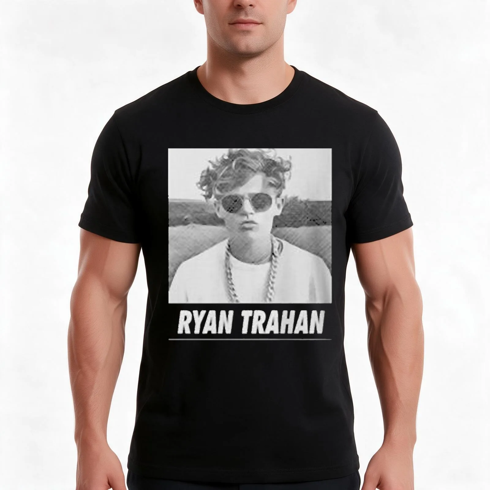 Ryan Trahan T-Shirt, Summer Casual Cotton Tee, Oversized Streetwear Tops, Vintage Graphic Print, Loose Fit Short Sleeve
