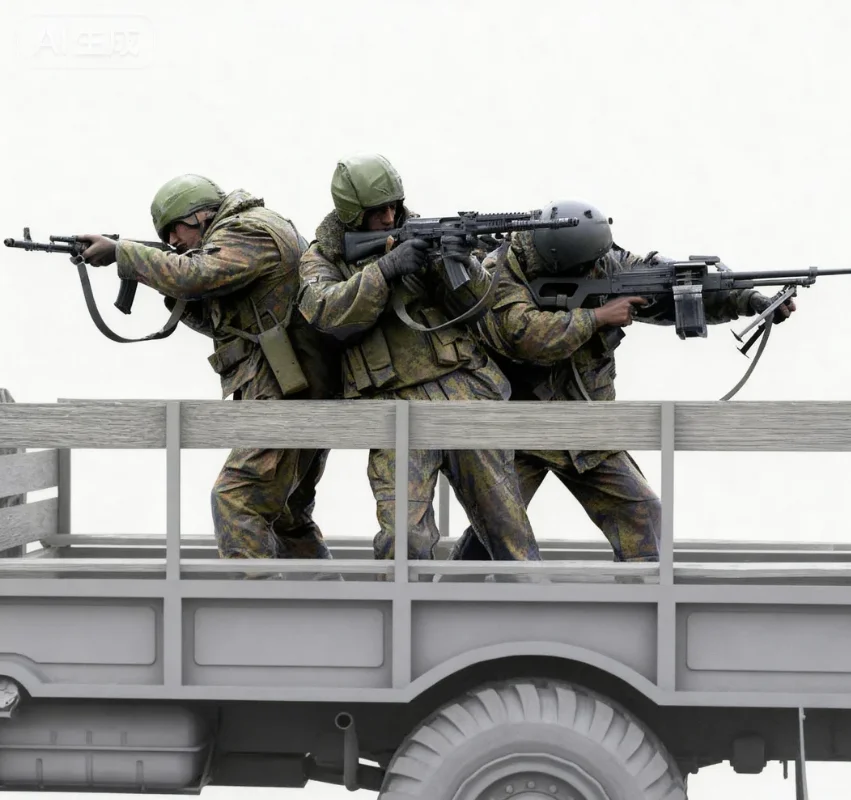 

1/35 Resin model kits (3 soldiers) colorless and self-assembled A-2193