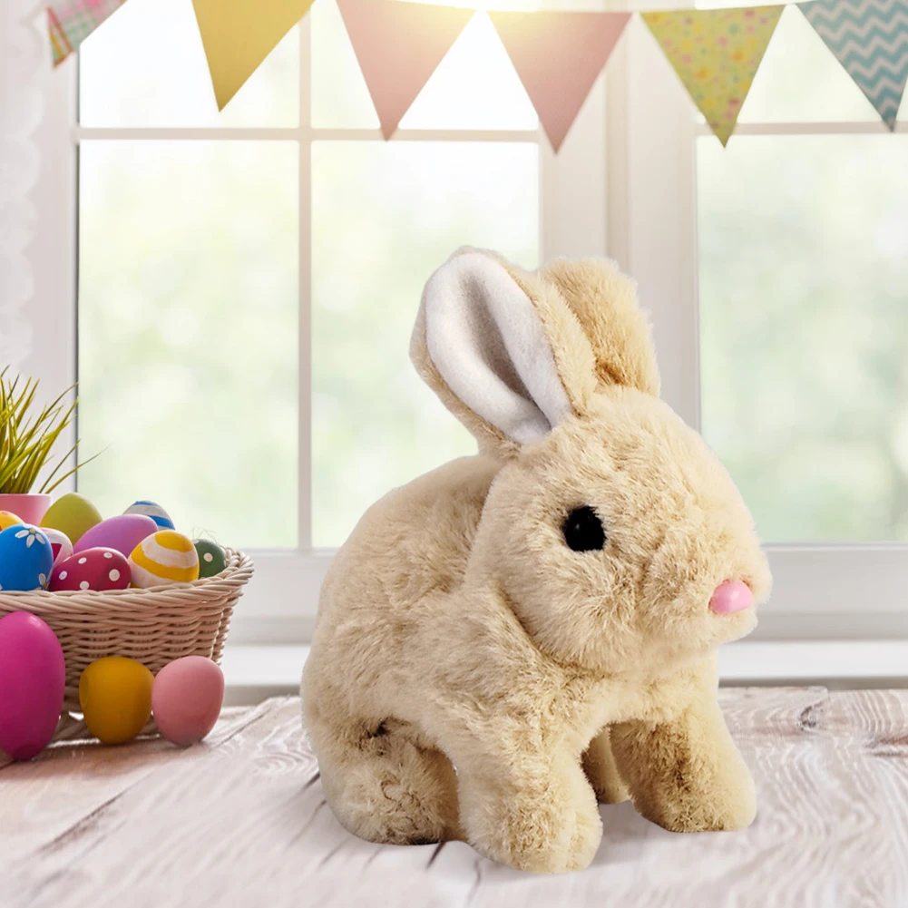 

Easter Simulation Electric Rabbit Pet Toy Jumping Twitching Shaking Ears Cute Electric Rabbit Interactive Toys Gifts for Kids