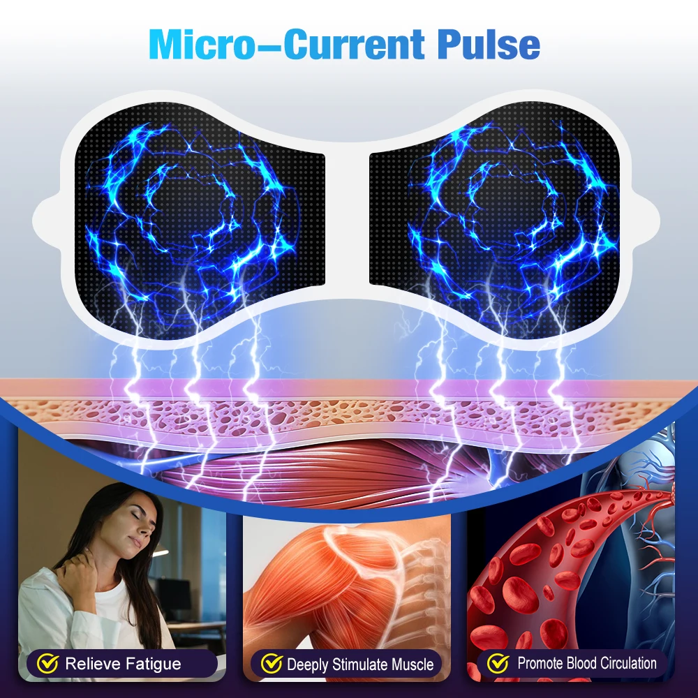 

Wireless Heating Neck Massager Mini Electric Neck Massage EMS Cervical Back Vertebra Massage Patch 6 Modes Relieve Relax Muscle