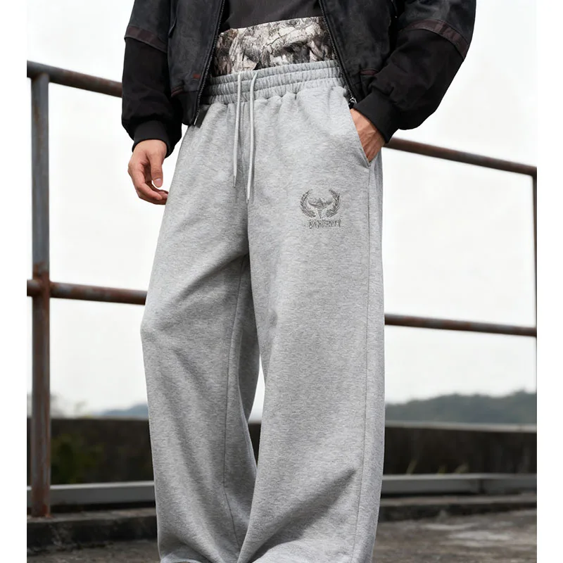 

OVERSIZE High Street спортивные штаны утолщенные брюки для мытья полов в стиле хип-хоп осенние и зимние повседневные прямые брюки для мужчин и женщин