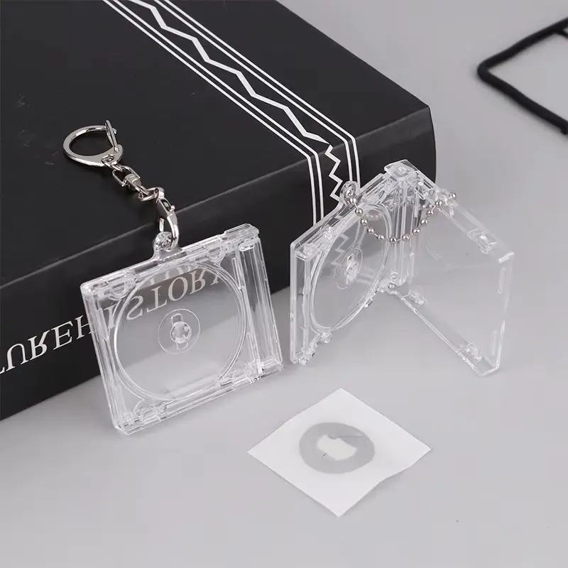 1 PCS Blank Album Mini CD Case Key Chain For DIY Backpack Hanging Decor Keychain Pendant