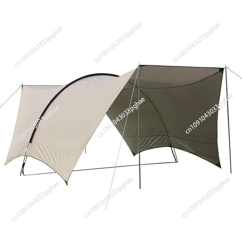 

Outdoor Camping Folding Portable Tunnel Large Canopy Coated with Silver Sunblock Shade Camping Rain and Wind