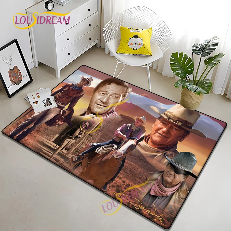 3D printed home area on the larger side of John Wayne rugs living room decoration play bathroom kitchen doormat prayer carpet.