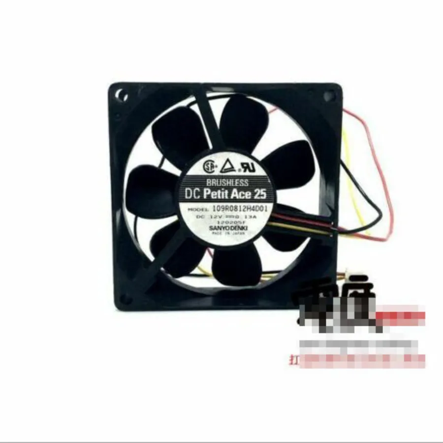 

1 шт. для Sanyo 109R0812H4D01 8025 8CM 12V 0.13A, 3-проводной охлаждающий вентилятор с двойным шарикоподшипником