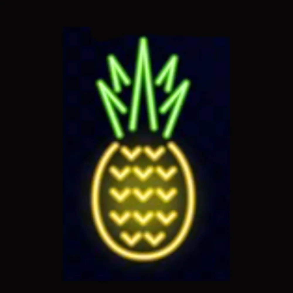 

Fruit Pineapple Neon Light Sign Custom Handmade Real Glass Tube Store Advertise Room Decor Display Neon Lamp Hang On Wall 15X19"