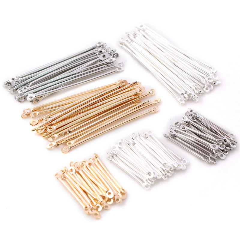 100pcs/lot 15 20 25 30 35 40mm Bar Shape Connectors Earring Connectors Diy Accessories For Earrings Jewelry Making Materials