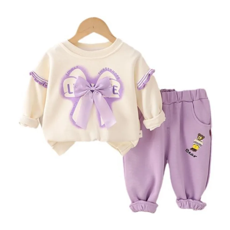 New Spring Autumn Baby Clothes Suit Children Girls Fashion T-Shirt Pants 2Pcs/Sets Toddler Casual Sports Costume Kids Tracksuits