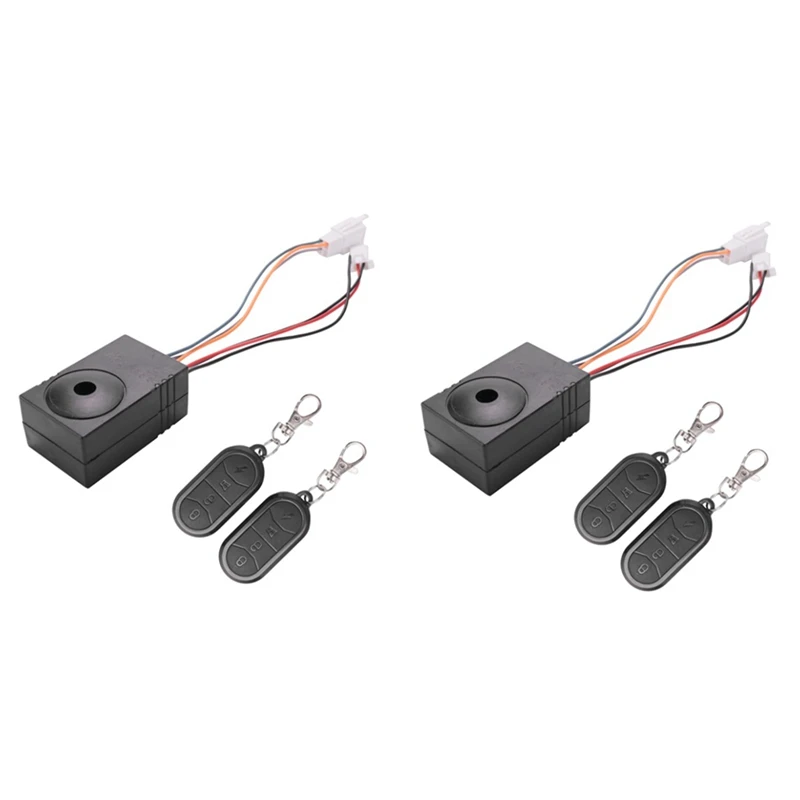 Ebike Alarm System Dual Remote Control 36V 48V 60V 72V Universal Waterproof Electric Bike Replacement Larm Replacement