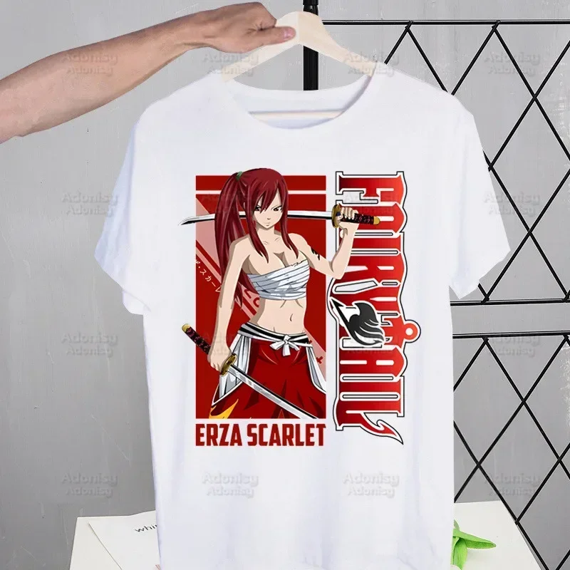 Anime Fairy Tail Cartoon Natsu Erza Gray Lucy T-shirts Summer Men/Women Hip Hop Tshirt Streetwear t shirts Short Sleeve Tops