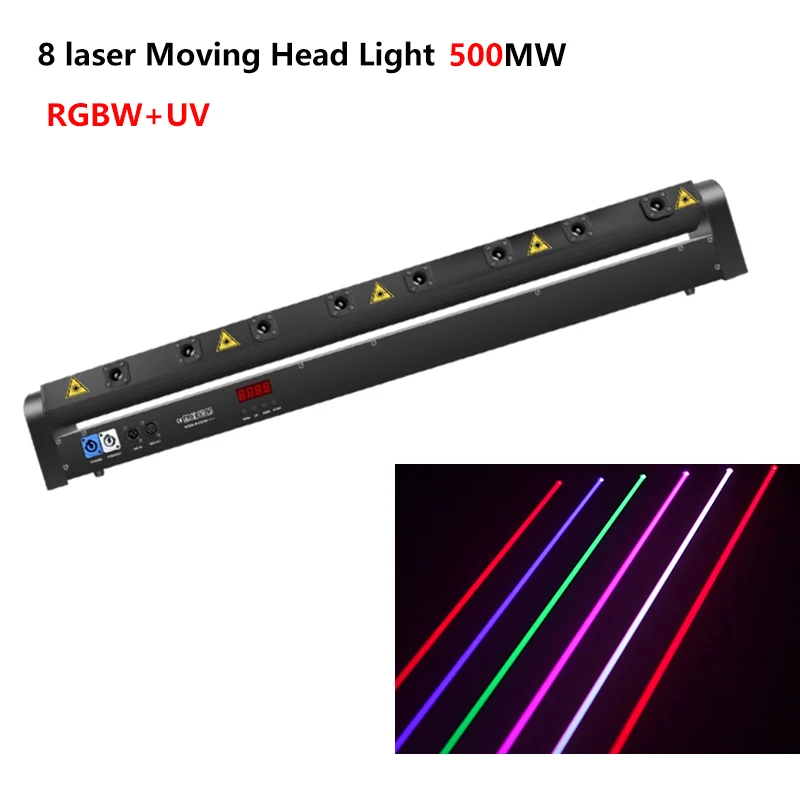 Full Color RGB 8 Eyes Moving Head Light DMX512 Control Laser Bar Beam Stage Effect Lighting For Wedding Birthday Party DJ Disco