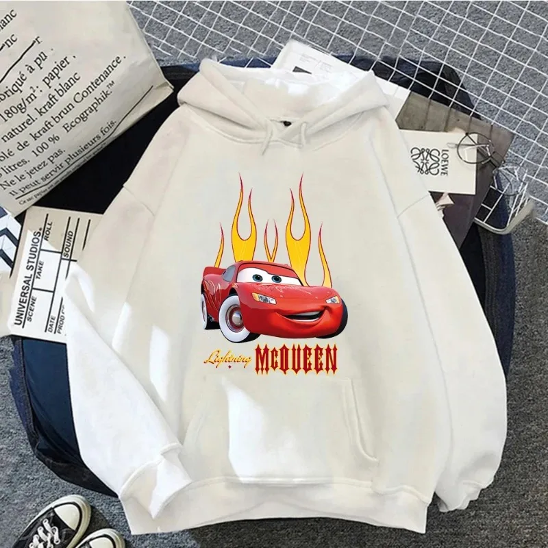 Fashion Hoodies Cars Lightning McQueen Graphic Printed Women Hoodie Aesthetic Long Sleeve Casual Creative Sweatshirt