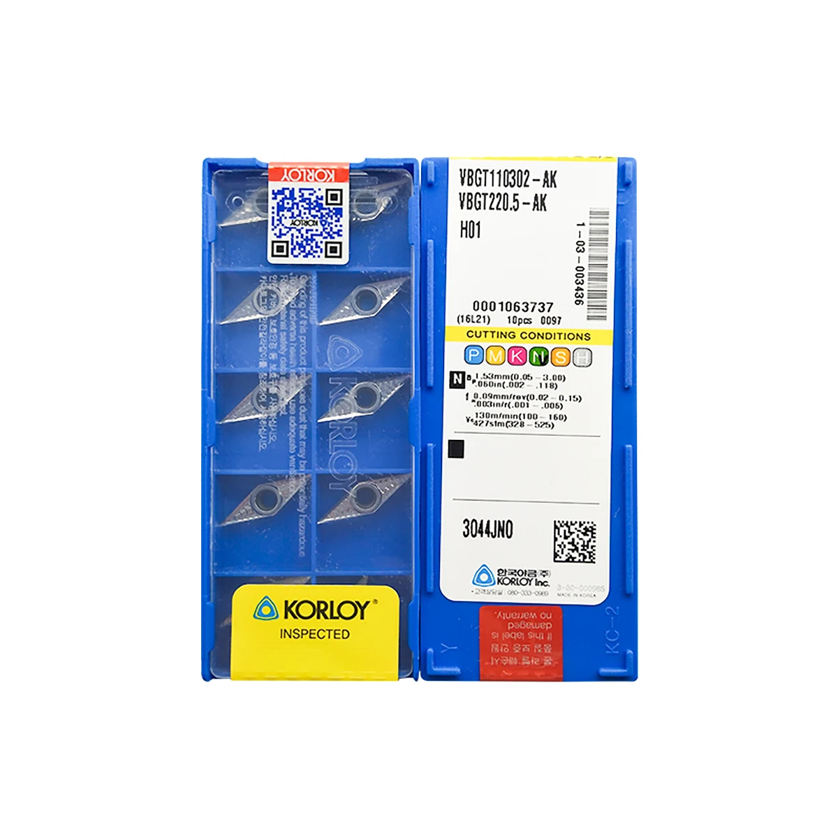 

Korloy Original VBGT VBGT110302 VBGT110304 VBGT160402 VBGT160404 VBGT160408 -AK H01 Turning Insert