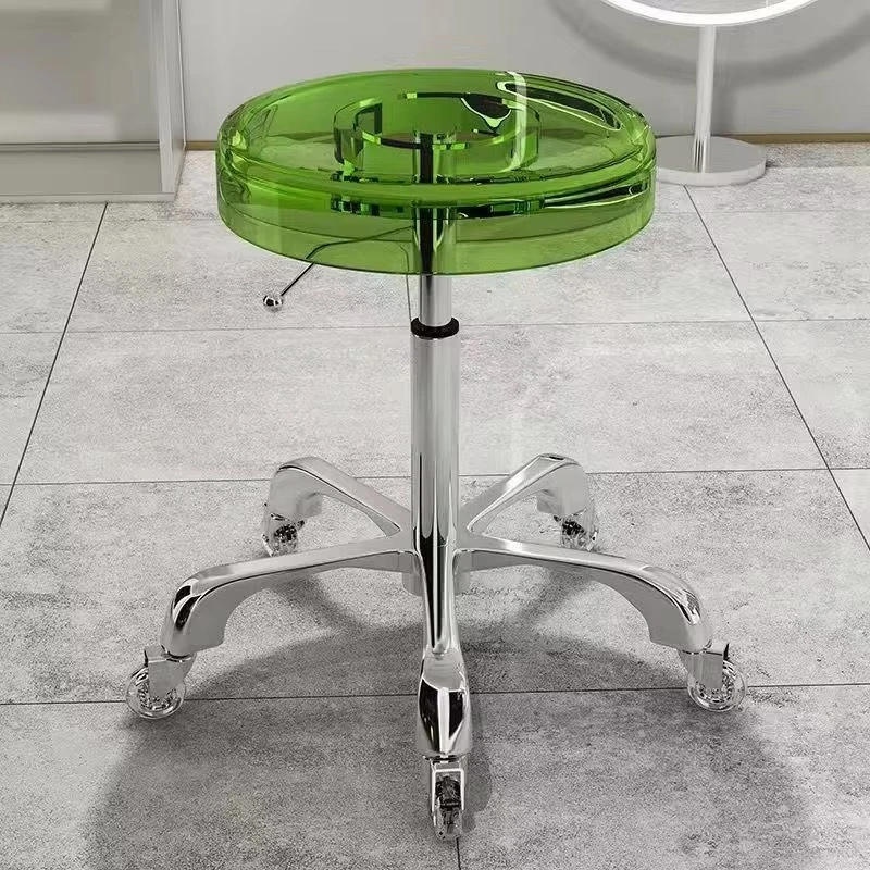 Beauty salon stool large work stool chair rotating lift pulley round stool acrylic