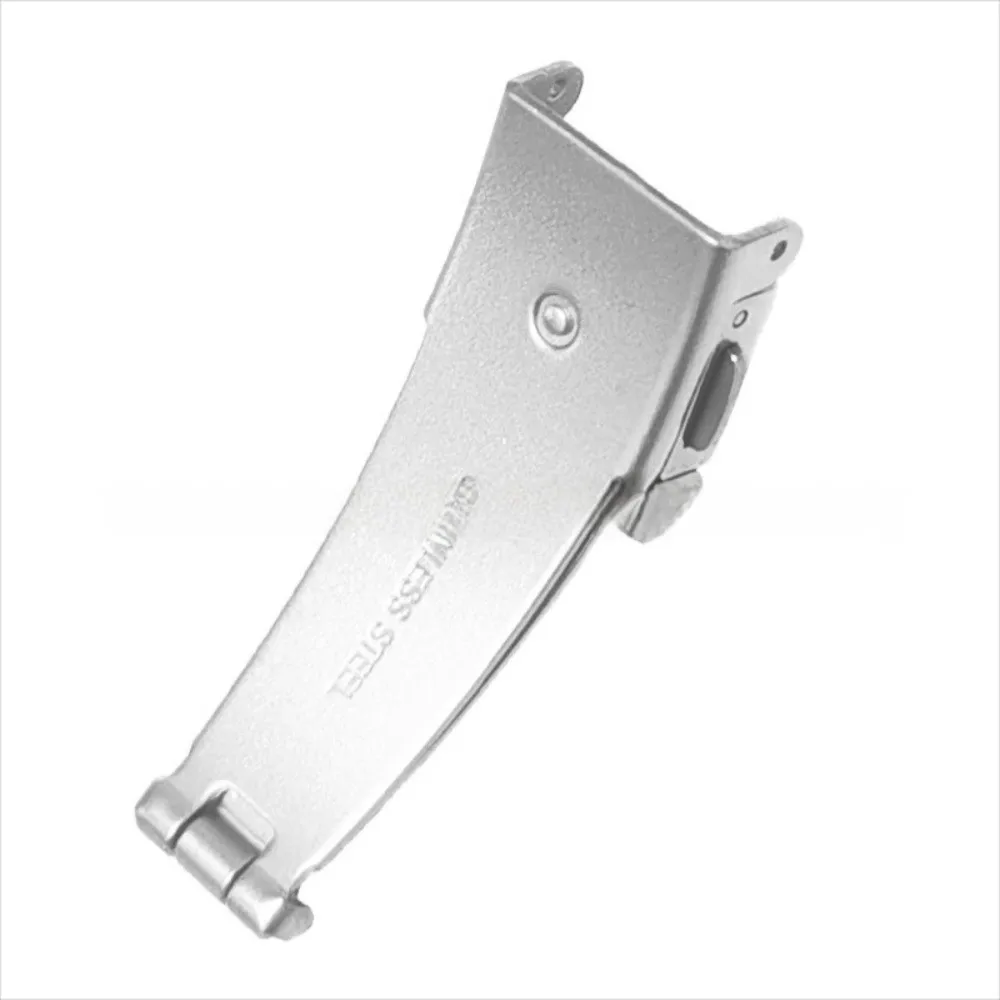 Universal Stainless Steel Watch Band Buckle Brushed Silver SS Press Clasp Quick Release Folding Snap Fastener‌ Watch Repair