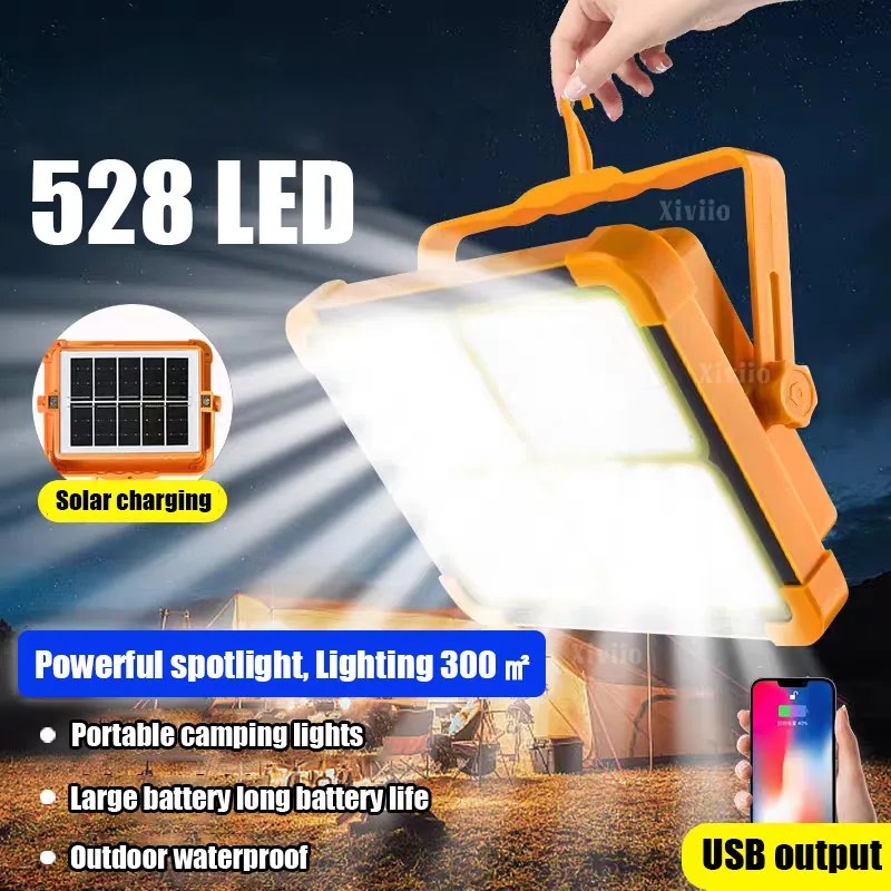 

NEW Solar Rechargeable Camping Lantern Flood Light High Power Bank LED Tent Light Work Light Portable Emergency Lamp