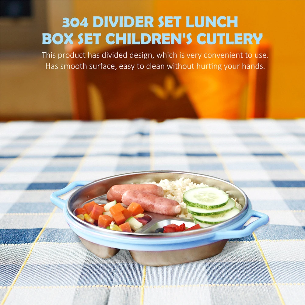 

Compartment Plate 304 Stainless Steel Kids Plates Divided Food Sectioned Meal Prep Snack Serving Storage Easy Dinner Toddler