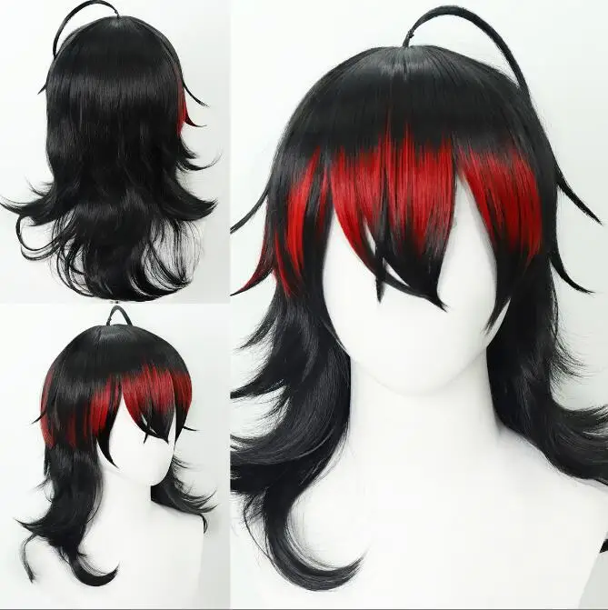 

Vox Akuma Cosplay Wig Cosplay Wig Fiber Synthetic Wig Black Mixed Red Short Hair