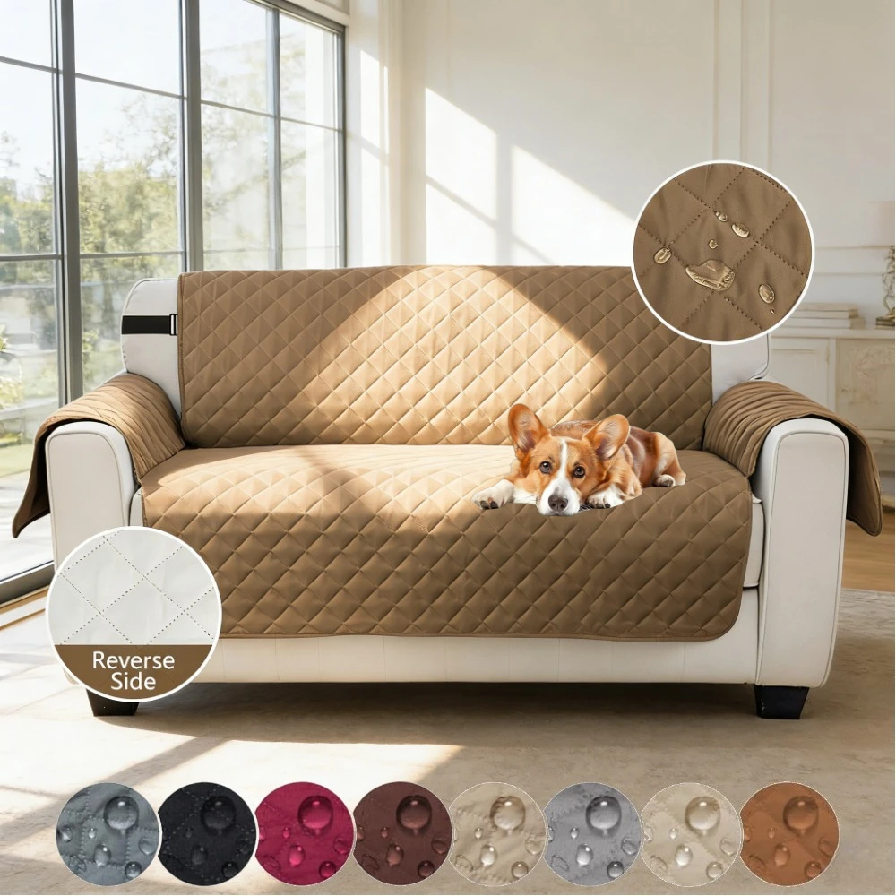 100% Waterproof Sofa Covers 1/2/3/4/Recliner Seater Settee Slipcovers Anti Slip Couch Covers Washable Sofa Protector for Kid Pet