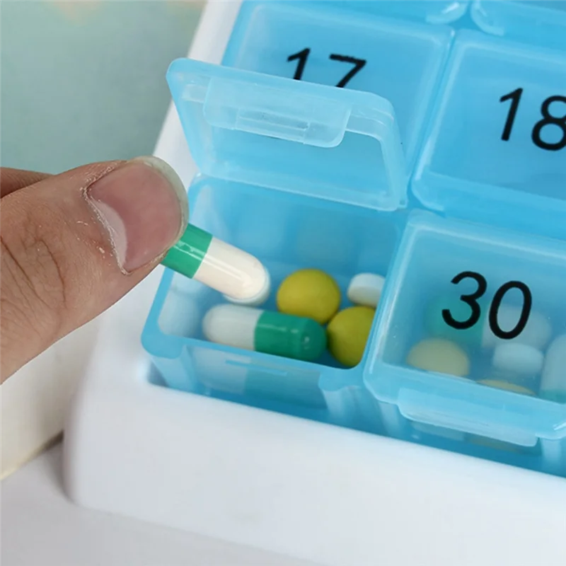 

Monthly Pill Organizer 31 Compartments, 1 Per Day, 4 Week Full Month 31 Day Pill Organizer