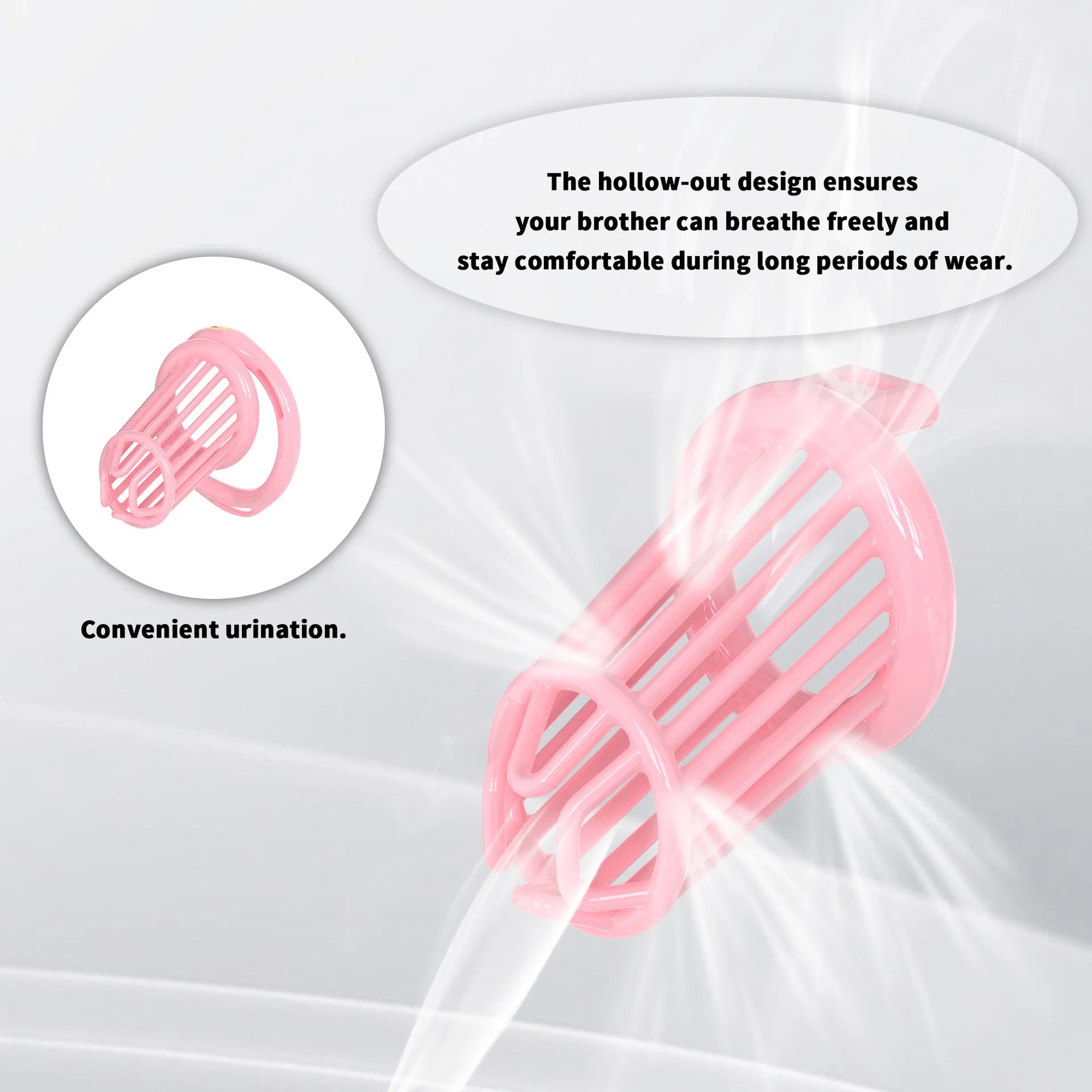 Hollow Penis Chastity Lock Chastity Device Bondage Sissy Breathable Chastity Cage Abstinence Sex Toys for Men Urethral Catheter - view 3