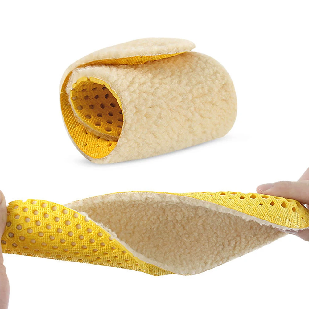 

2 Pair Winter Imitation Wool Insoles Thickened Warm Breathable Shoe Pads Size L For Sports Running Jogging Climbing Warm Insoles