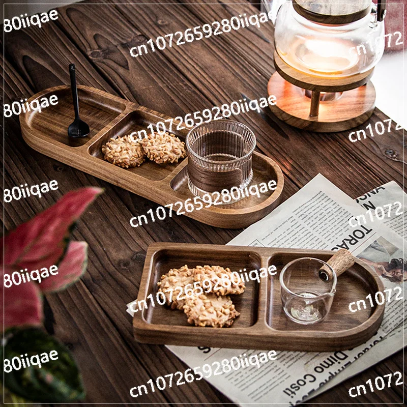 Bandeja De Grade De Madeira Criativa, Placa de lanche de madeira maciça, Coffee Shop Sobremesa Fruit Plate, Estúdio Tiro Prop Bandeja
