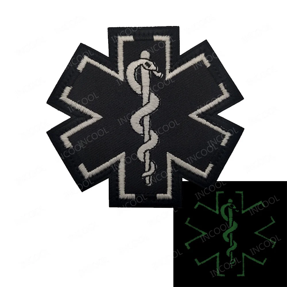 First Aid Medic Paramedic Patches Infrared IR Reflective Emergency Rescue Embroidered Decorative Patch For Clothing