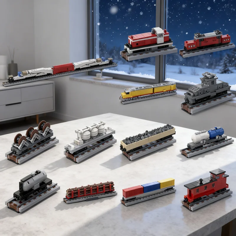 

5986pcs MOC Set Of Trains 1 55 Train Model Building Blocks DIY Gift Creative Collectible Display Decor Premium Adult Kids Desk