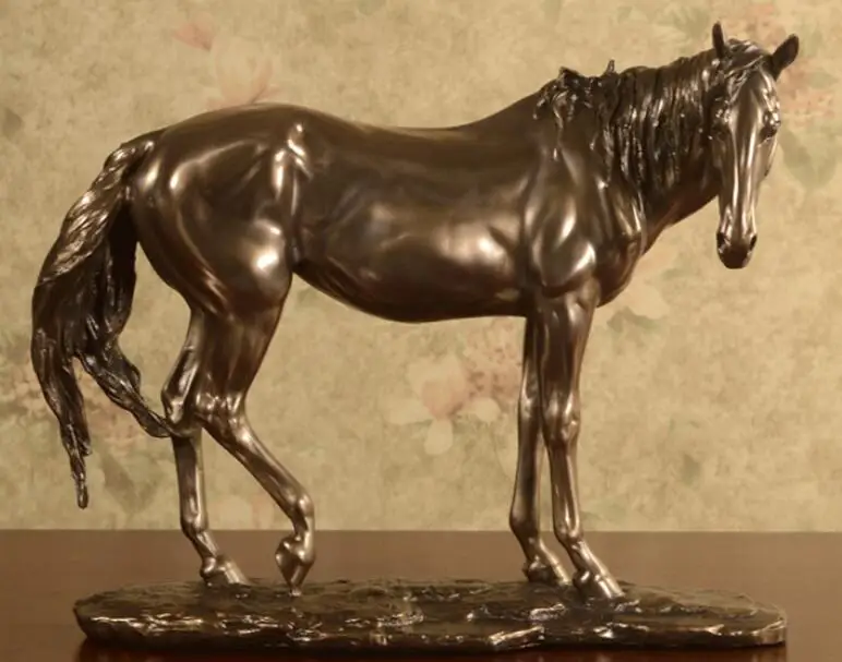 Arts Crafts horse Lucky copper plating process animal Christmas Gifts Antique Base Western Art Retro Sculpture Bind