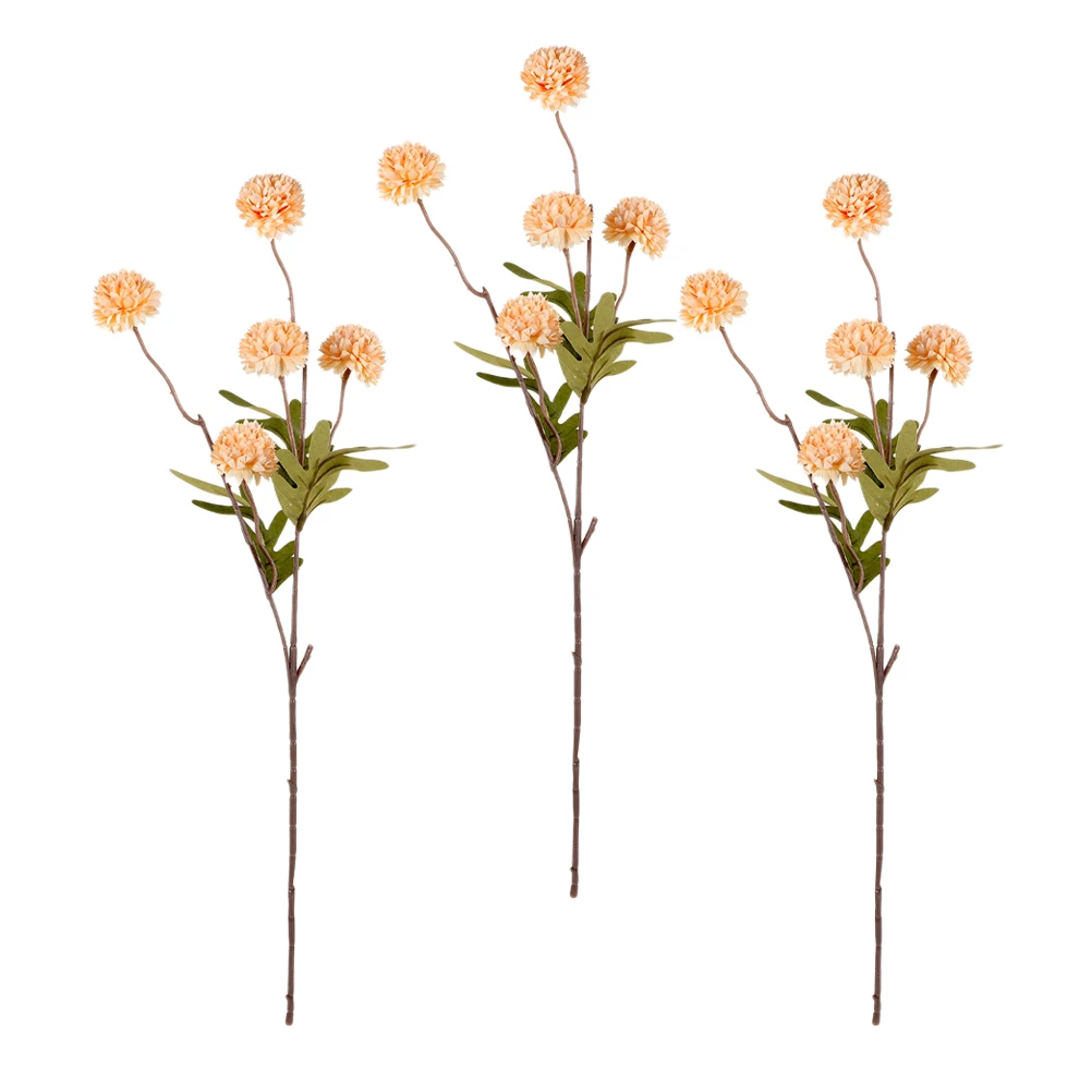 

3pcs Household Fake Dandelion Mini Decorative Artificial Flowers Picks Wedding Home Office Faux Dandelion Fall White