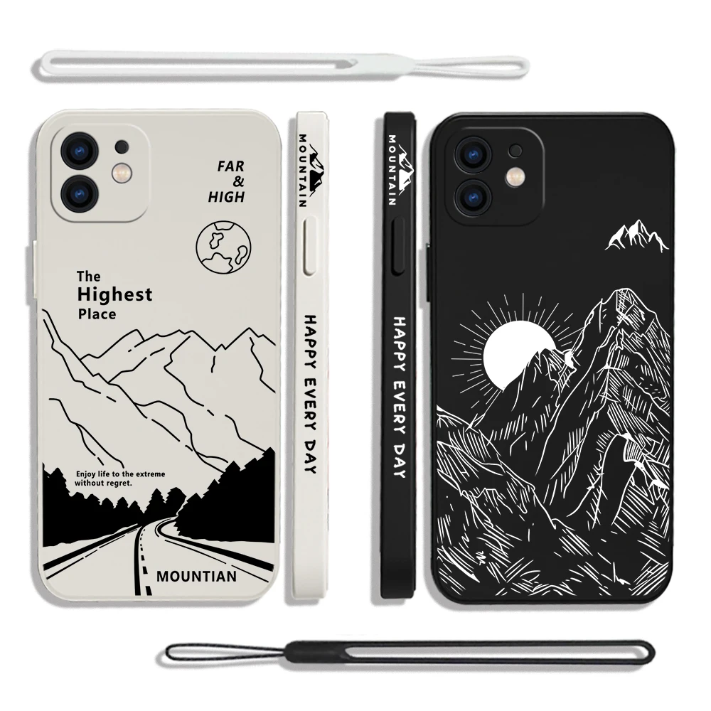 Climb Mountains Phone Case For iPhone 15 14 13 12 11 Pro Max Mini X XR XSMAX SE 8 7 6S Plus Soft Liquid Silicone Cover