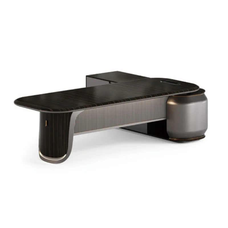 

2024 новое сочетание офисного стола и стула, современный минималистичный светлый роскошный элитный президент