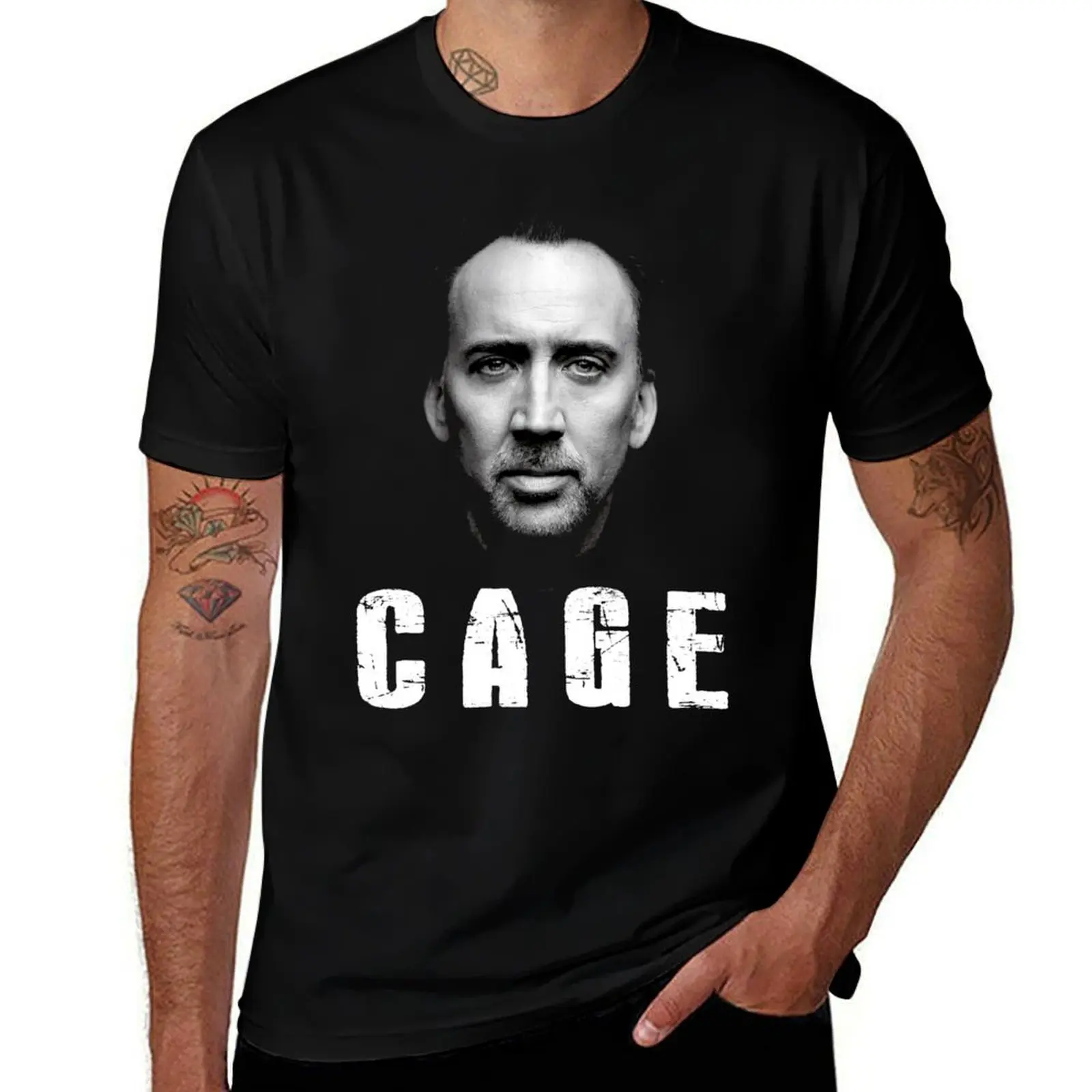 

Nicolas Cage Iconic T-Shirt man t shirt graphic t shirts for man pack cotton T-Shirt
